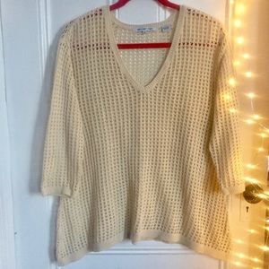 Cream open stitch sweater